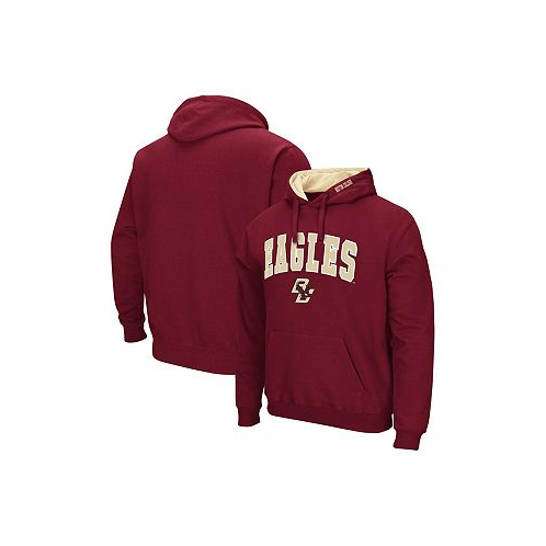 Colosseum Mens Maroon Boston College Eagles Arch and Logo Pullover Hoodie