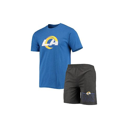 Concepts Sport Mens Royal Charcoal Los Angeles Rams Meter T-shirt and Shorts Sleep Set