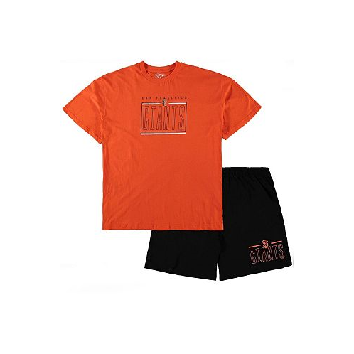 Concepts Sport Mens Orange and Black San Francisco Giants Big and Tall T-shirt and Shorts Sleep Set