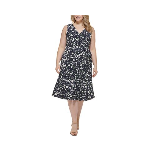 Tommy Hilfiger Plus Size Floral-Print Fit & Flare Dress