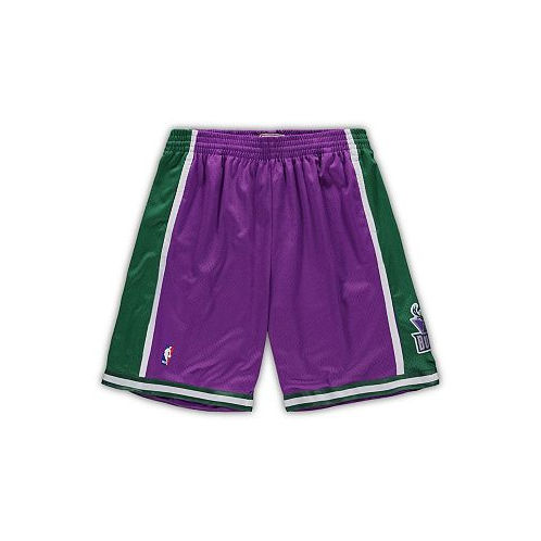 Mitchell & Ness Mens Purple Milwaukee Bucks Big and Tall Hardwood Classics Team Swingman Shorts