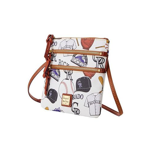 Dooney & Bourke Womens Colorado Rockies Game Day Triple-Zip Crossbody Purse