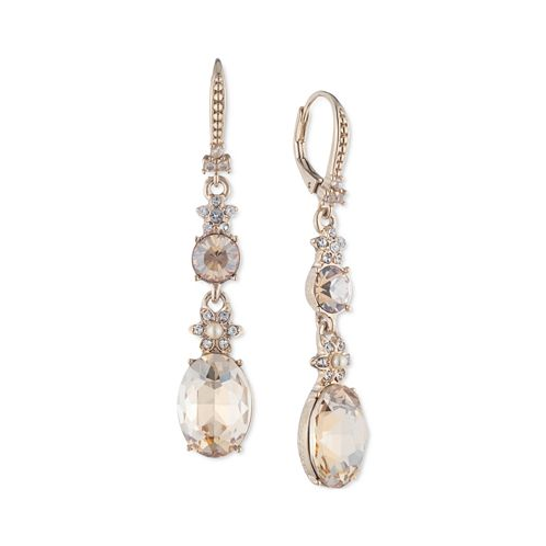 Marchesa Crystal & Imitation Pearl Flower Linear Drop Earrings
