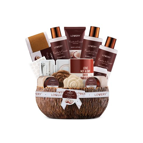 Lovery Mens Gift Set Bath and Shower Gift Basket Coconut Body Care Set Personal Self Care Kit with Ash Tray 18 Piece