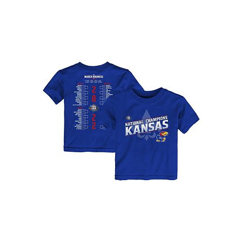 Outerstuff Toddler Girls and Boys Royal Kansas Jayhawks 2022 NCAA Mens Basketball National Champions Bracket T-shirt
