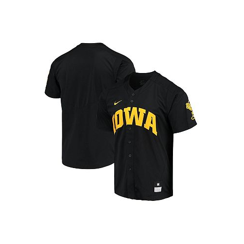 Nike Mens Black Iowa Hawkeyes Replica Vapor Elite Full-Button Baseball Jersey