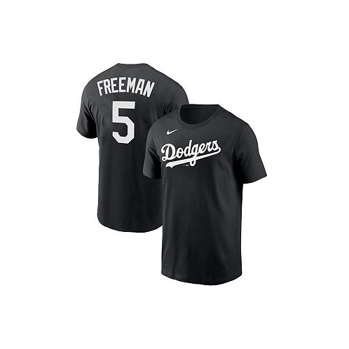 Nike Mens Freddie Freeman Black Los Angeles Dodgers Player Name & Number T-shirt