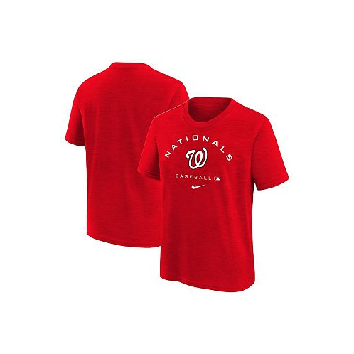 Nike Big Boys Red Washington Nationals Authentic Collection Early Work Tri-Blend Performance T-shirt