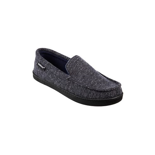 Isotoner Mens Preston Heather Knit Moccasin Slippers