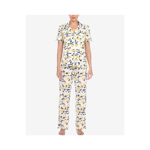 White Mark Womens 2 Piece Tropical Print Pajama Set