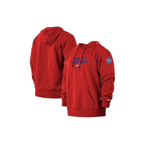 New Era Mens Red Detroit Pistons 2021/22 City Edition Big and Tall Pullover Hoodie
