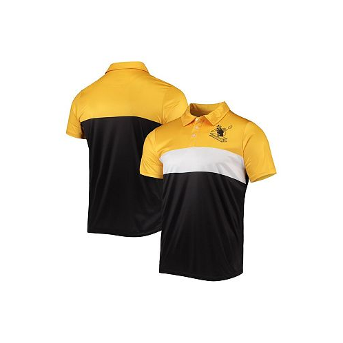 FOCO Mens Gold Black Pittsburgh Steelers Retro Colorblock Polo Shirt