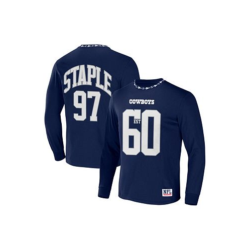 NFL Properties Mens NFL X Staple Navy Dallas Cowboys Core Long Sleeve Jersey Style T-shirt