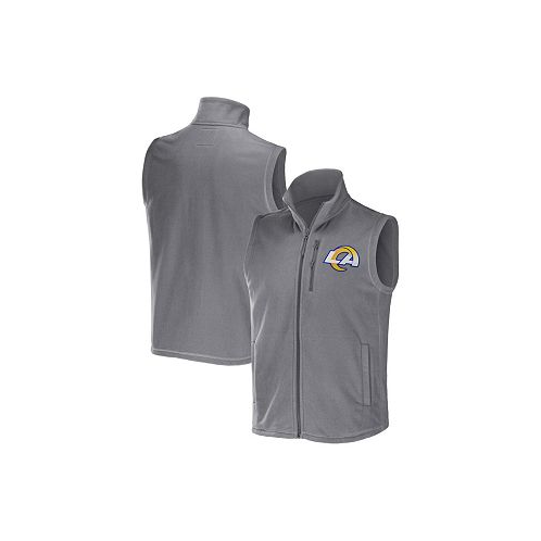 Fanatics Mens NFL x Darius Rucker Collection by Gray Los Angeles Rams Polar Fleece Full-Zip Vest