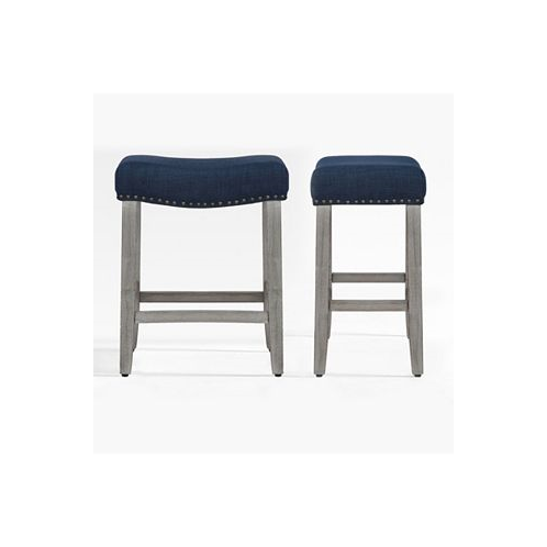 WestinTrends 24 Upholstered Saddle Seat Counter Stool (Set of 2)