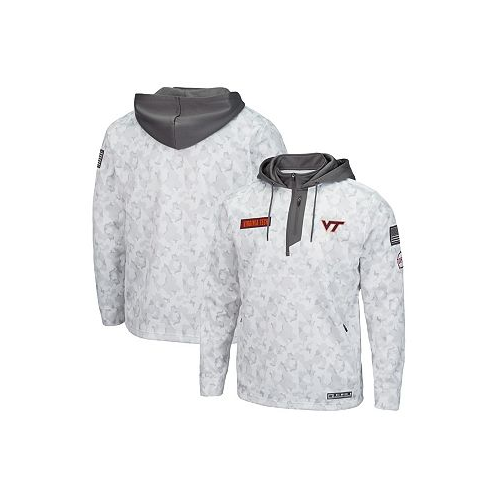 Colosseum Mens Arctic Camo Virginia Tech Hokies OHT Military-inspired Appreciation Quarter-zip Hoodie