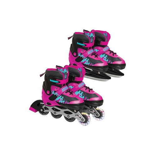 Rugged Racers Kids Adjustable and Convertible Rollerblade and Ice Skate Small