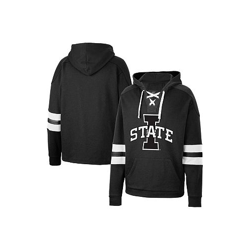 Colosseum Mens Black Iowa State Cyclones Lace-Up 4.0 Pullover Hoodie