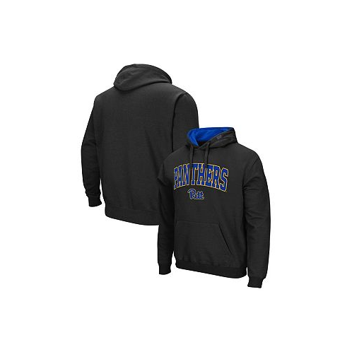 Colosseum Mens Black Pitt Panthers Arch & Team Logo 3.0 Pullover Hoodie