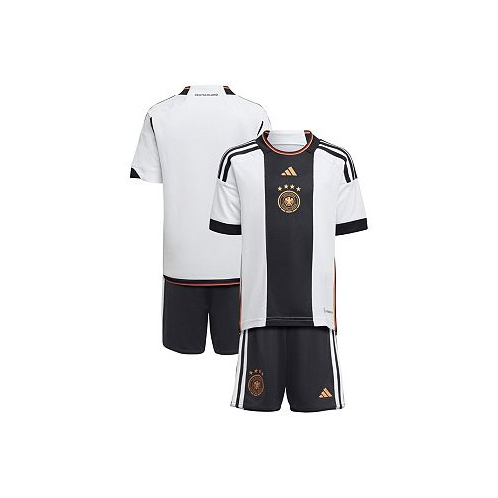 Adidas Toddler Boys and Girls White and Black Germany National Team 2022/23 Home Mini Kit