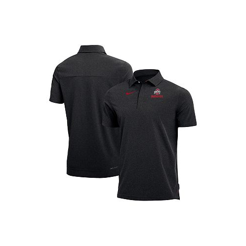 Nike Mens Heathered Black Ohio State Buckeyes Coach Performance Polo Shirt