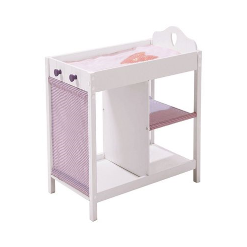 Roba-Kids Doll Bed Storage Fienchen White Purple Pink Multifunctional Doll Furniture Series Childrens Pretend Play