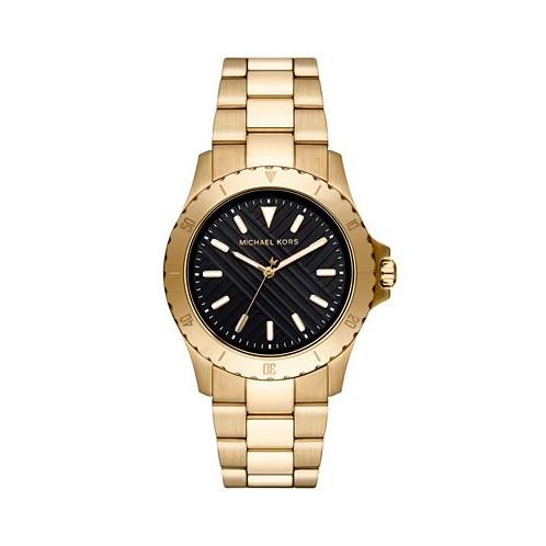 Michael Kors Mens Everest Three-Hand Gold-Tone Stainless Steel Bracelet Watch 40mm
