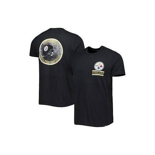 47 Brand Mens Black Pittsburgh Steelers Open Field Franklin T-shirt