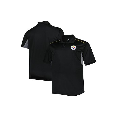 Profile Mens Black Pittsburgh Steelers Big and Tall Team Color Polo Shirt