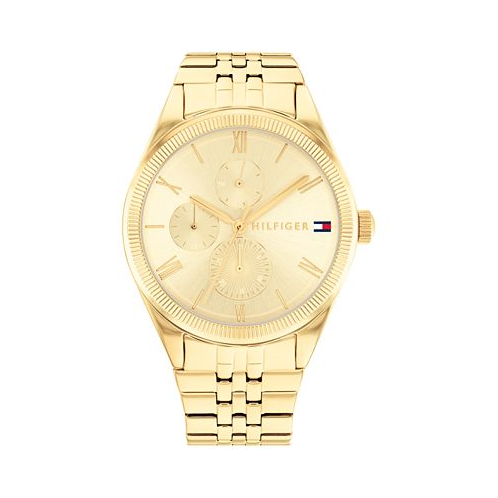 Tommy Hilfiger Womens Multifunction Gold-Tone Stainless Steel Bracelet Watch 38mm