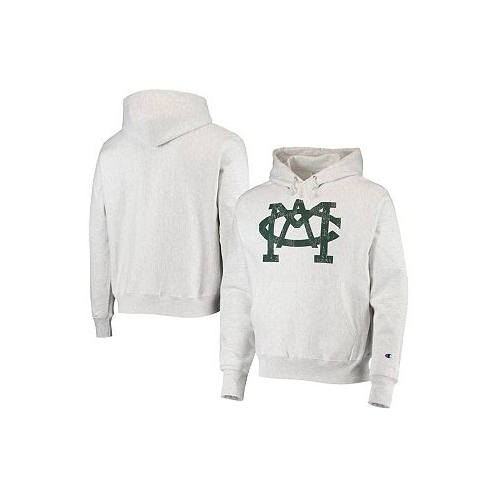 Champion Mens Heathered Gray Michigan State Spartans Team Vault Logo Reverse Weave Pullover Hoodie