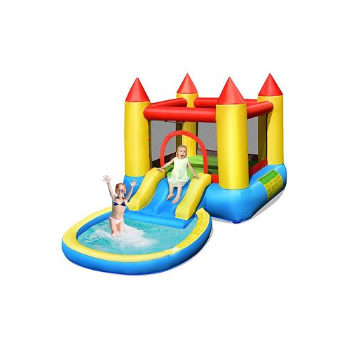 Costway Inflatable Bounce House Kids Slide Jumping Castle Bouncer w/ balls Pool & Bag