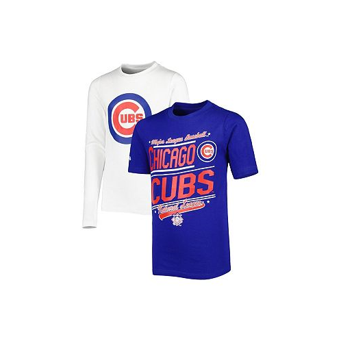 Stitches Big Boys Royal White Chicago Cubs Combo T-shirt Set