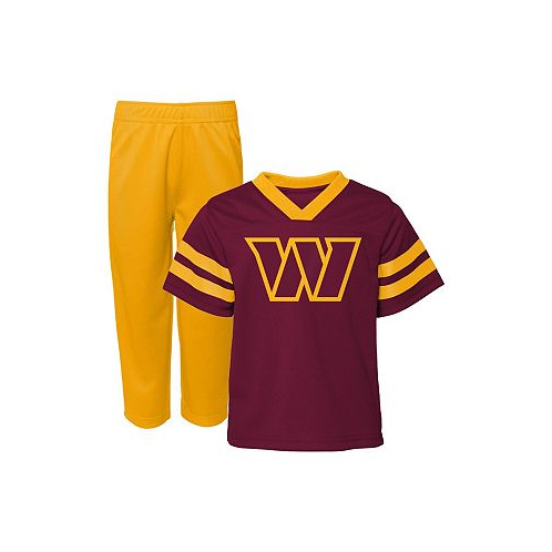 Outerstuff Toddler Boys Burgundy Gold Washington Commanders Red Zone V-Neck Jersey Top and Pants Set