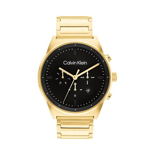 Calvin Klein Mens Gold-Tone Stainless Steel Bracelet Watch 44mm