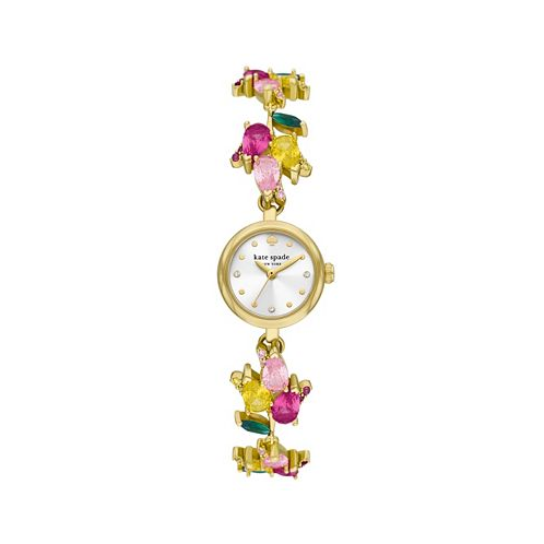 Kate spade new york Womens Monroe Three Hand Quartz Gold-Tone Stainless Steel and Brass Watch 24mm
