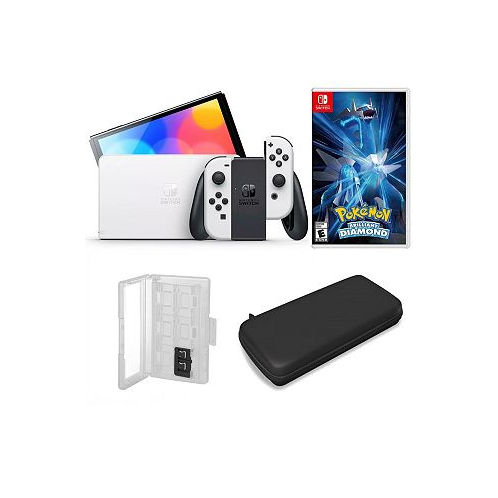 Nintendo Switch OLED in White with Pokemon Diamond & Accessories