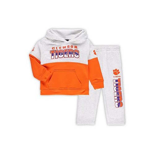 Outerstuff Toddler Boys and Girls Heather Gray Orange Clemson Tigers Playmaker Pullover Hoodie and Pants Set