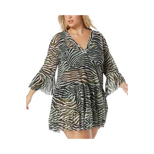 Coco Reef Womens Printed Enchant Tiered Swim Dress Cover-Up