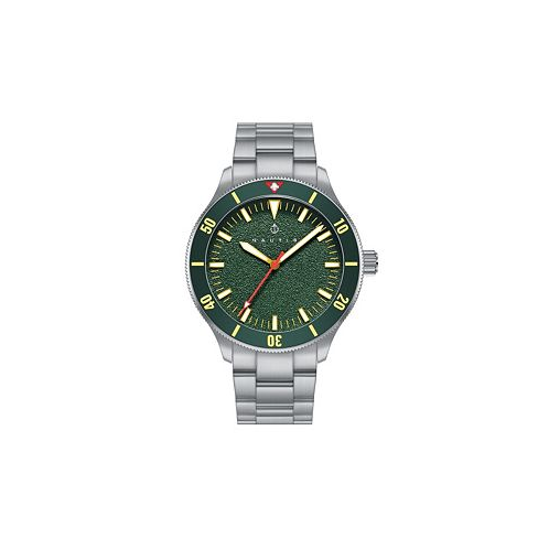 Nautis Men Deacon Stainless Steel Watch - Silver/Green 43mm