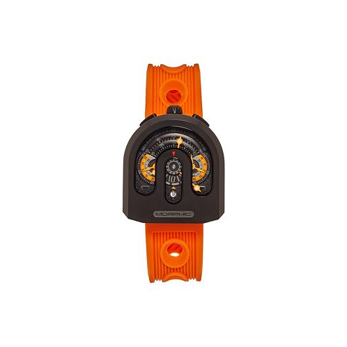 Morphic Men M95 Series Rubber Watch - Black/Orange 41mm