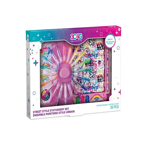 Three Cheers For Girls 3C4G: Street Style Stationery 30 Piece Set Make It Real Teens Tweens Girls 160 Page Lined Journal 20 Mini Gel Pens 2 Erasers 2 Colored Pencils 4 Highlighters Sticker Sheet Take 