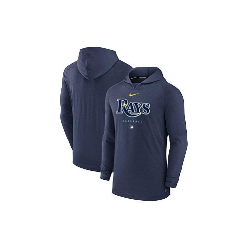 Nike Mens Heather Navy Tampa Bay Rays Authentic Collection Early Work Tri-Blend Performance Pullover Hoodie