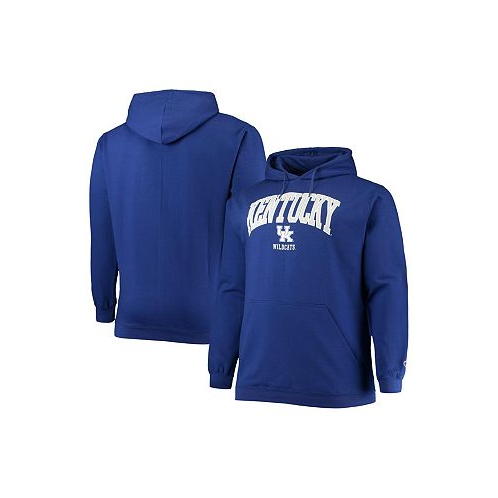 Champion Mens Royal Kentucky Wildcats Big and Tall Arch Over Logo Powerblend Pullover Hoodie