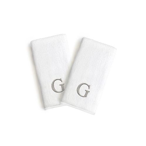 Linum Home Linum Gold Font Monogrammed Luxury 100% Turkish Cotton Novelty 2-Piece Hand Towels 16 x 30