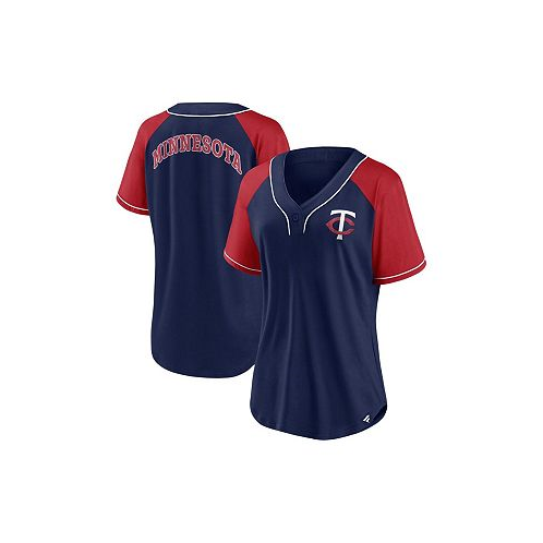 Fanatics Womens Navy Minnesota Twins Ultimate Style Raglan V-Neck T-shirt