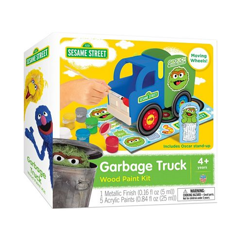 MasterPieces Puzzles Works of Ahhh... aft Set - Sesame Street Garbage Truck Wood Paint Kit