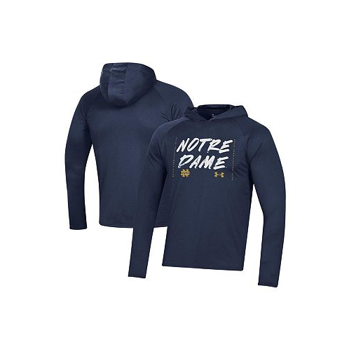 Under Armour Mens Navy Notre Dame Fighting Irish On Court Shooting Long Sleeve Hoodie T-shirt