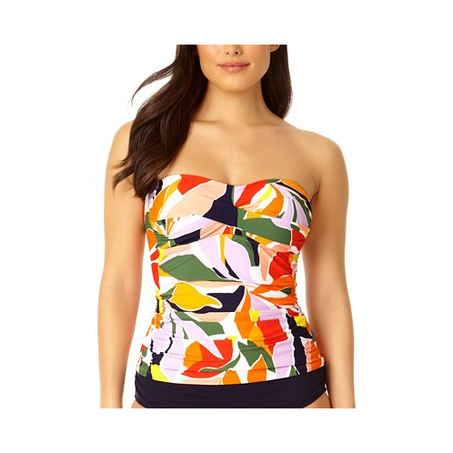 Anne Cole Womens Twist-Front Ruched Tankini Top