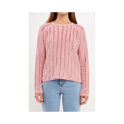 Endless rose Womens Sequins Detail Sweater
